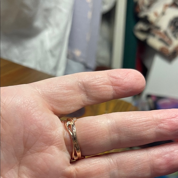 Ring-bomb Elegant Rose Gold and Orange Gemstone Ring Size 10 - Picture 4 of 4